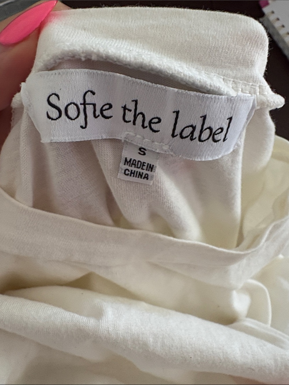 White Puff-Sleeve Midi Dress with Beige Knit Bodice - Picture 9 of 16